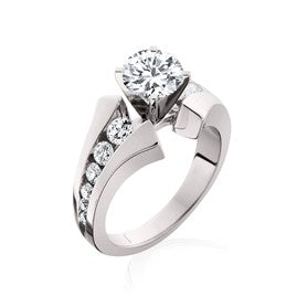 Diamond Channel-Set Semi-Mount Engagement Ring